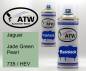 Preview: Jaguar, Jade Green Pearl, 735 / HEV: 400ml Sprühdose + 400ml Klarlack - Set, von ATW Autoteile West.